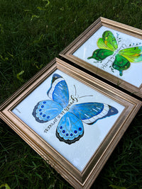 Original Butterfly Watercolor (Set of 2 Framed Paintings)