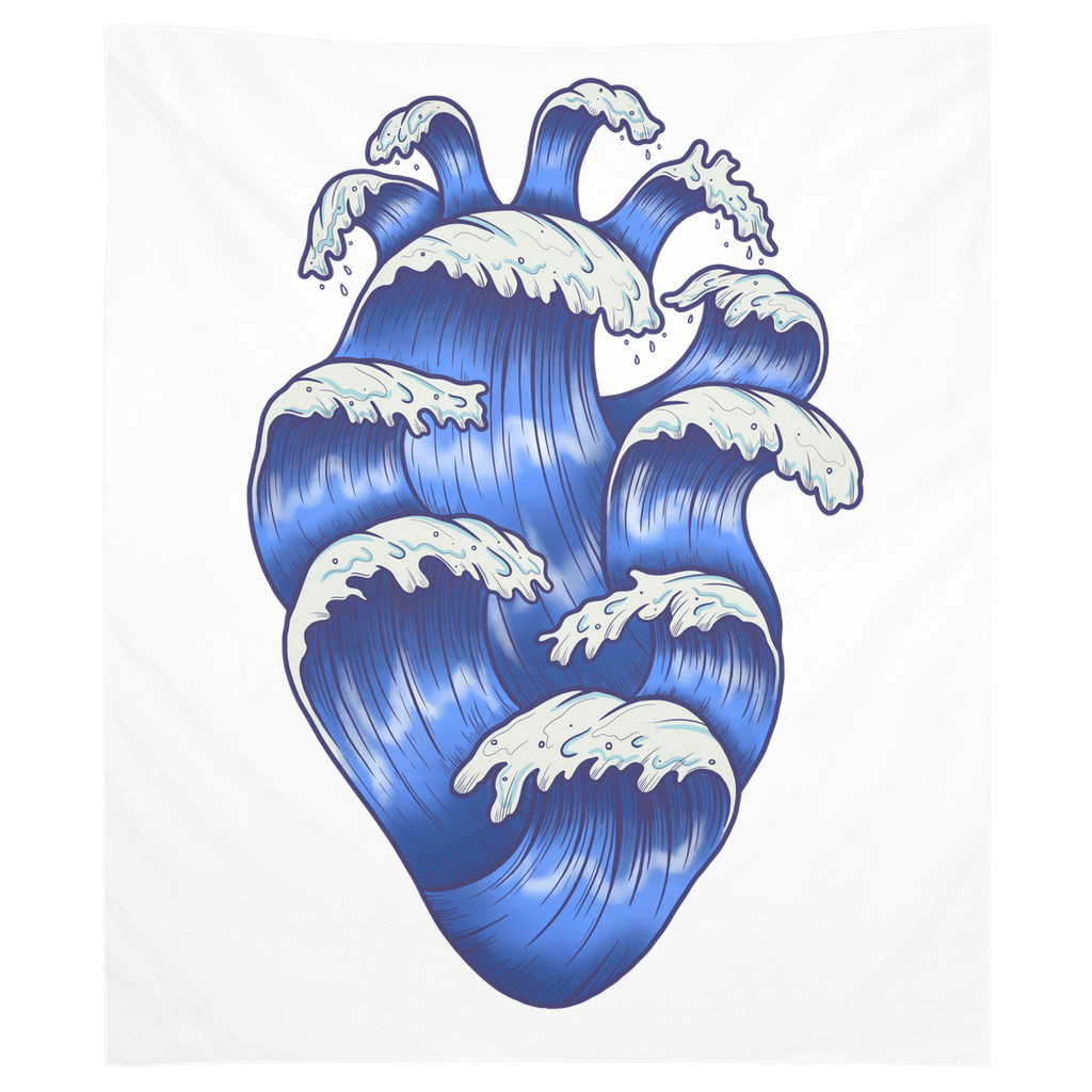 Wave Heart Tapestry