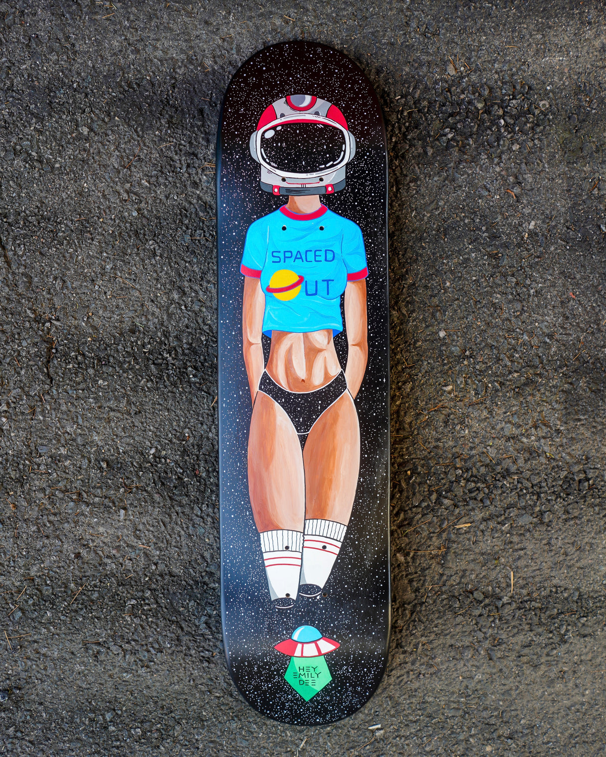 Spaced Out Goddess Custom Skateboard