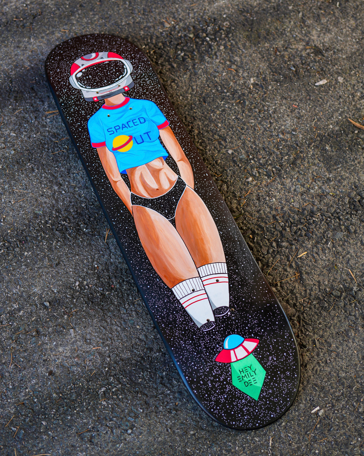 Spaced Out Goddess Custom Skateboard