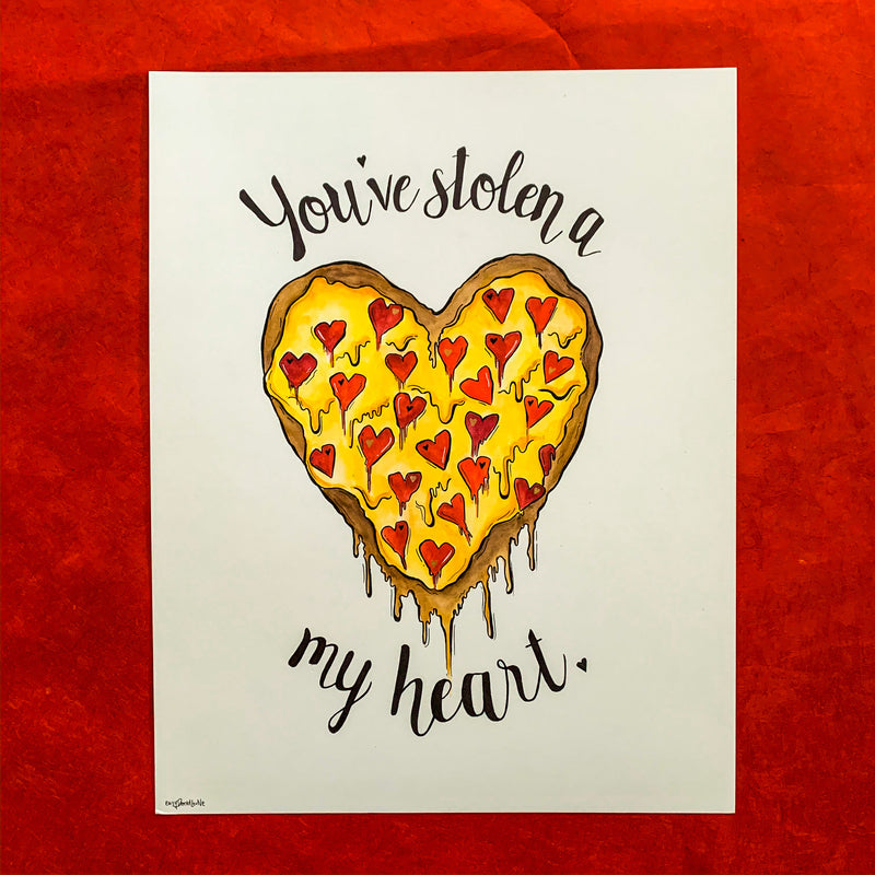Pizza My Heart Original Drawing
