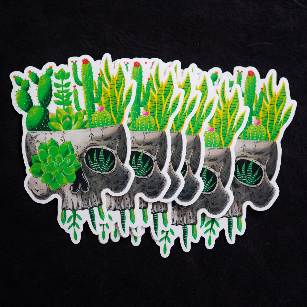 Succulent Skull Sticker